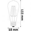 Avide LED FILAMENT IZZÓ ST57 7W DIMM/BOROSTYÁN E27 WW 2500K ABLFST57WW-7W-DAC