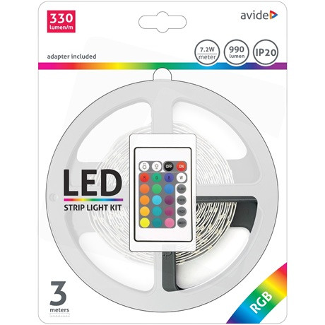 Avide LED SZALAG BLISZTER 12V 7.2W SMD5050 30LED/M RGB IP20 3m ABLSBL12V5050-30RGB