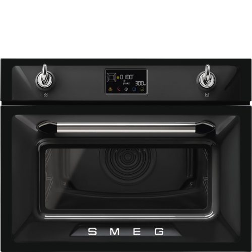 SMEG KOMPAKT KOMBINÁLT MIKROHULLÁMÚ SÜTŐ, Victoria design, Galileo, 45 cm, ES LCD, fekete