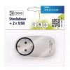 Emos ALJZAT 2XUSB SCHUKO, FEHÉR P0072