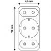 Entac HÁLÓZATI ADAPTER 3 ALJZAT (1 FÖLDELT, 2 EURO) EPAG-1EE2E