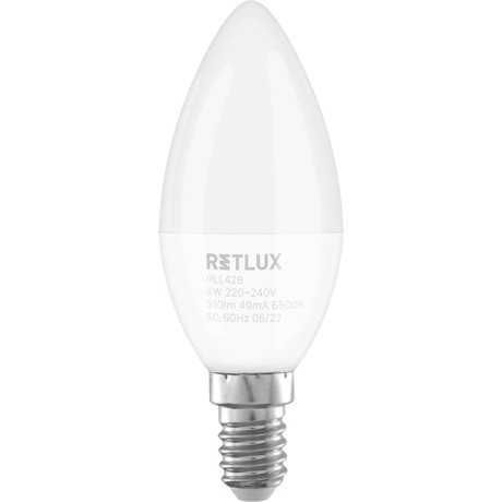 Retlux LED IZZÓ C37 E14 GYERTYA ALAKÚ  6W DL RLL 428