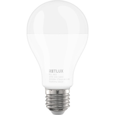 Retlux LED IZZÓ A67 E27 20W CW RLL 463